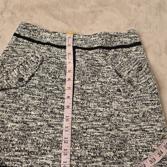 RAG & BONE NEW YORK MINI SKIRT Gray Black Tweed Pockets Zip #7099-109 Size 6 - Picture 10 of 14